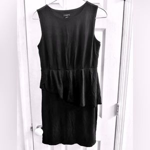 Size 6 Ann Taylor Black Dress with Asymmetrical Peplum